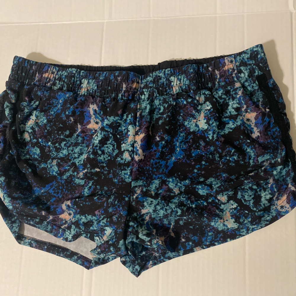 Fabletics Black and Blue Athletic Shorts with Modern Fit